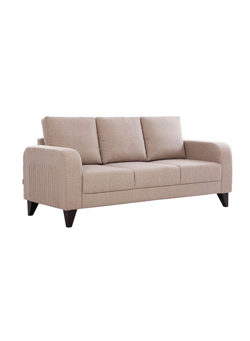 DANUBE HOME London 3 Seater Fabric Sofa | Modern Design Three Seat Sofas | Comfortable Living Room Furniture L193.5xW93.5xH95cm - Warm Beige - Image 3